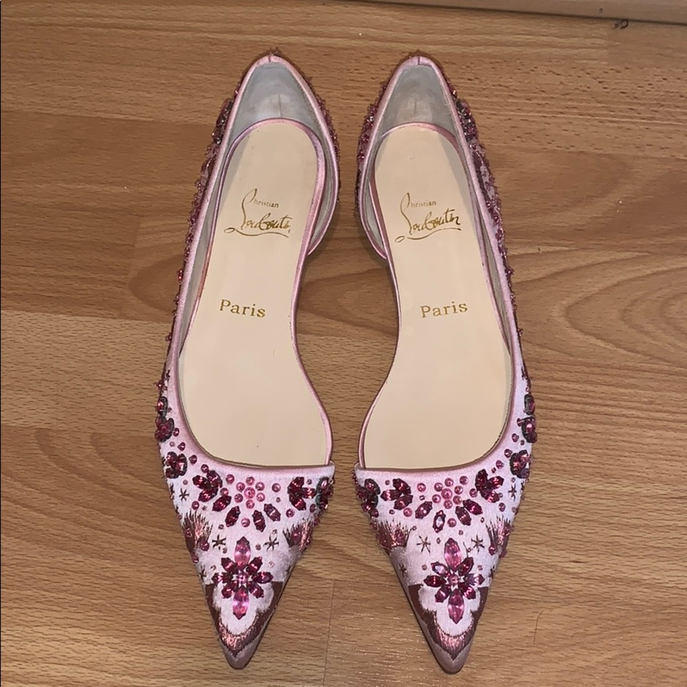 RARE Christian Louboutin Embroidered Flat Size 40